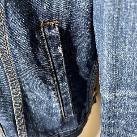 gap Blue Denim Distressed Jacket - Picture 4 of 11